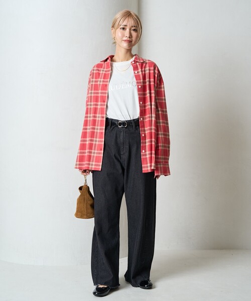 ブラウス シャツ 限定展開　ネル チェック ビックシャツ レディース | FREAK'S STORE | 14