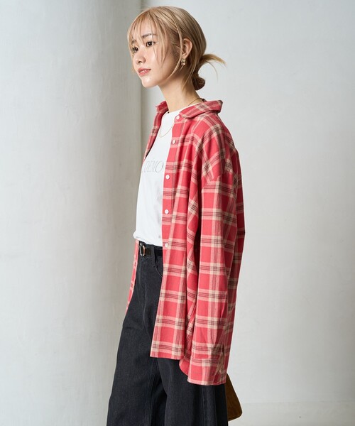 ブラウス シャツ 限定展開　ネル チェック ビックシャツ レディース | FREAK'S STORE | 17