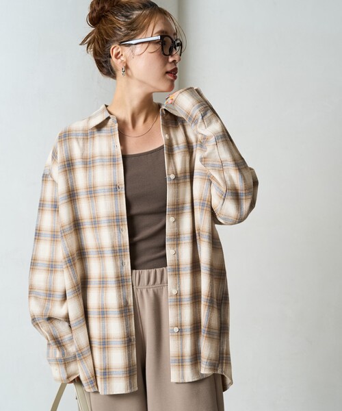 ブラウス シャツ 限定展開　ネル チェック ビックシャツ レディース | FREAK'S STORE | 25