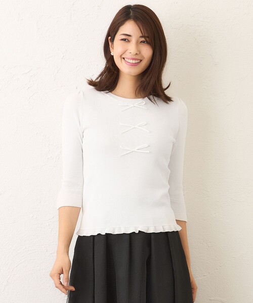 TO BE CHIC（トゥー ビー シック） ニット セーター ビジュー＆リボン