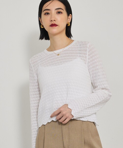 カリテ（qualite）/スカラップレースニット qualite（カリテ） ニット セーター スカラップレースニット