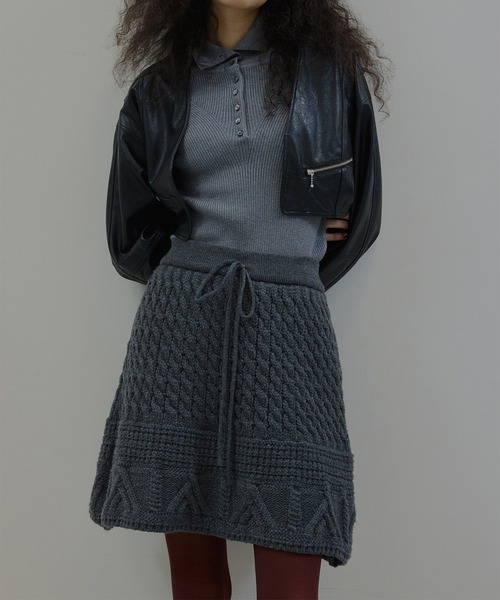 Ameri（アメリ） スカート CABLE KNIT MINI SKIRT : ZOZOTOWN Yahoo!店