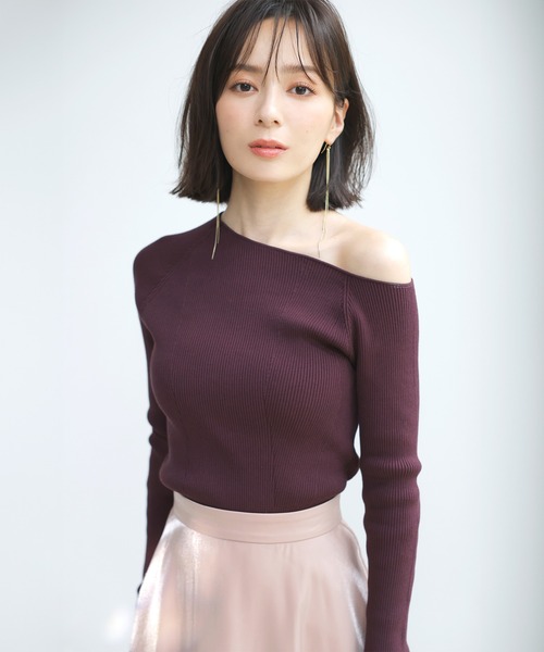 anuans アシンメトリー リブニット anuans（アニュアンス） ニット セーター 「ZOZO限定アイテム