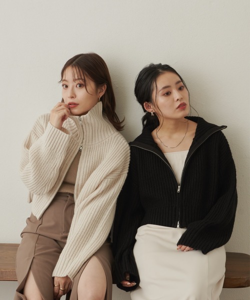 「VANNIE U」 ニットカーディガン FREE アイボリー レディース_画像3