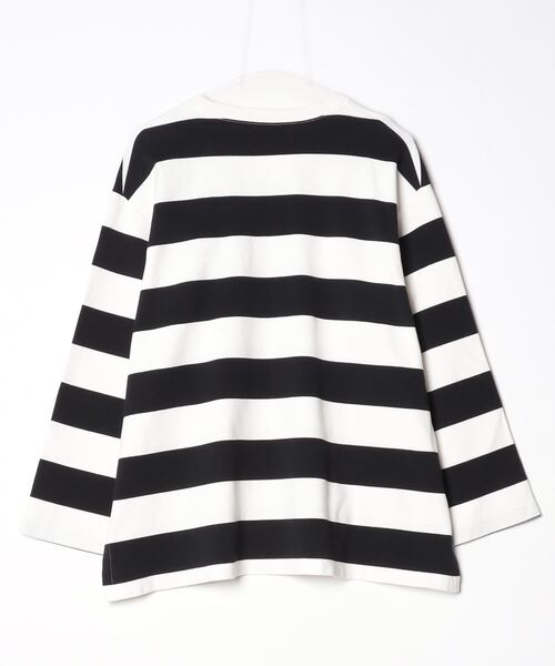 「SALON adam et rope'」 ボーダー柄長袖カットソー FREE ホワイト レディース_画像2