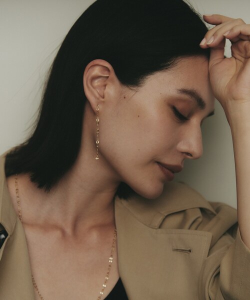 COCOSHNIK（ココシュニック） ピアス K10シースルーフラット スタッド