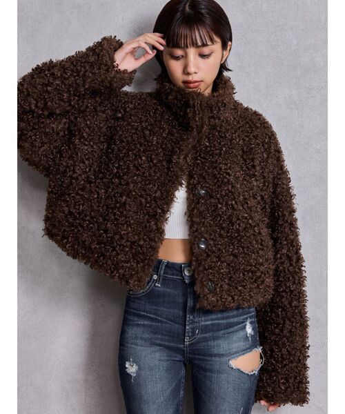 みい フェイクファーブルゾン ジャケットニットGYDA EMODA GYDA（ジェイダ） ブルゾン アウター プードルフェイクファーコート