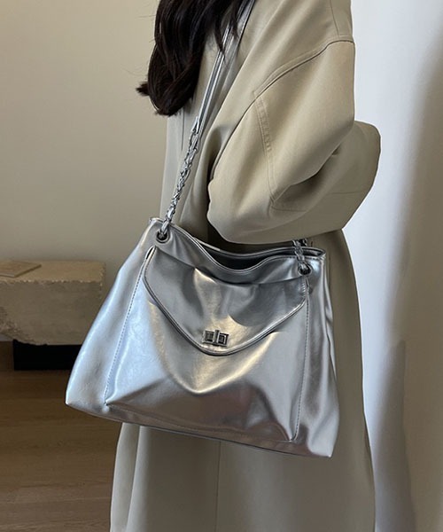 「NANEA」 2WAYバッグ フリー シルバー レディース_画像9