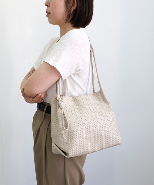編み込み風トートバッグ トートバッグ レディース 大容量 Fashion(楽天
