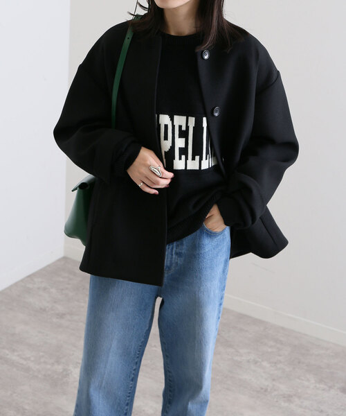 SLOBE IENA ブラック ノーカラージャケット SLOBE IENA（スローブイエナ） ノーカラージャケット FREE ブラック