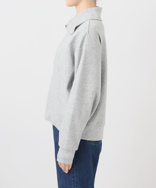 【ホワイト】軽量ダンボールニット スウェット ハーフジップ プルオーバー (WOMENS SPORT) 軽量ダンボールニット スウェット ハーフジップ プルオーバー (WOMENS