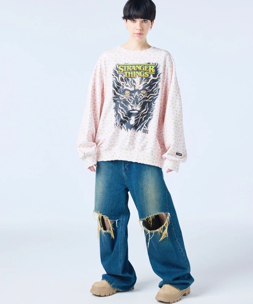 トレーナー+スウェット stranger things  floral sweat top Little sunny bite（リトルサニーバイト） トレーナー スウェット