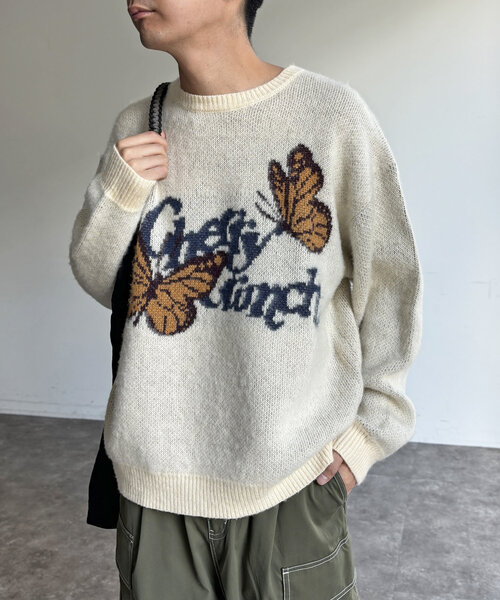 「CPCM」 長袖ニット LARGE アイボリー メンズ_画像3