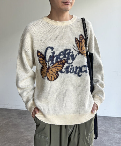 「CPCM」 長袖ニット LARGE アイボリー メンズ_画像8