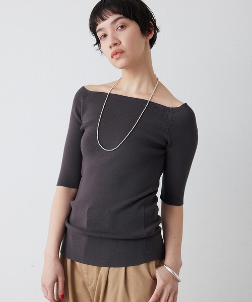 THE PAUSE ニット セーター 「THE PAUSE」オフショルハーフスリーブ