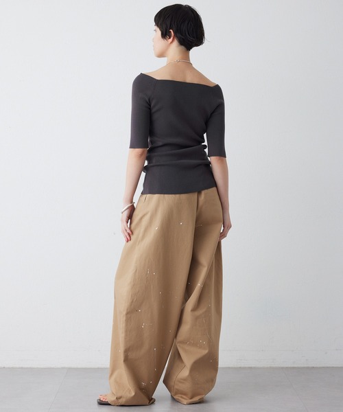 THE PAUSE ニット セーター 「THE PAUSE」オフショルハーフスリーブ
