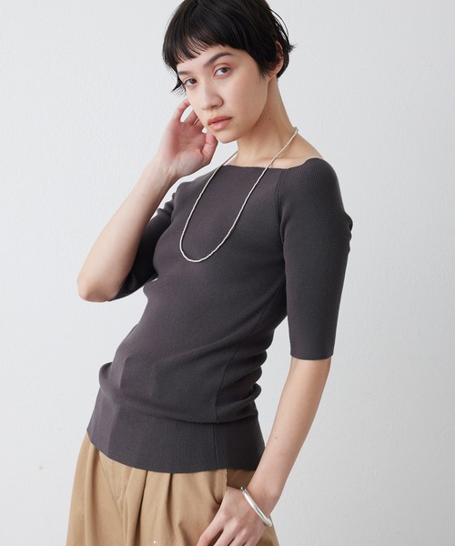 THE PAUSE ニット セーター 「THE PAUSE」オフショルハーフスリーブ