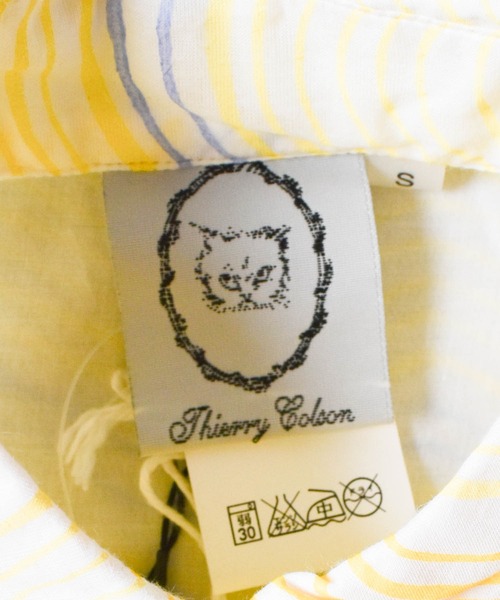「Thierry Colson」 半袖ワンピース SMALL イエロー レディース_画像6