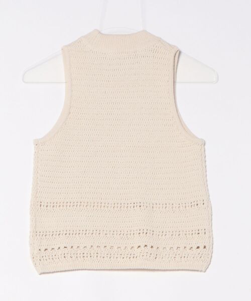 ベスト ジレ AMOMENTO CROCHET KNIT VEST レディースの画像