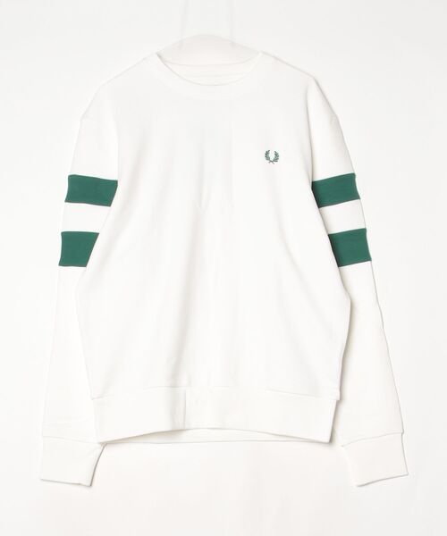「FRED PERRY」 スウェットカットソー L ホワイト レディース