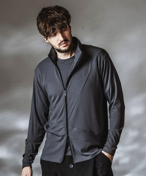 カーディガン 「NO ID.」Asymmetry ZIP Cardigan / アシンメトリージップカーディガン メンズ_4