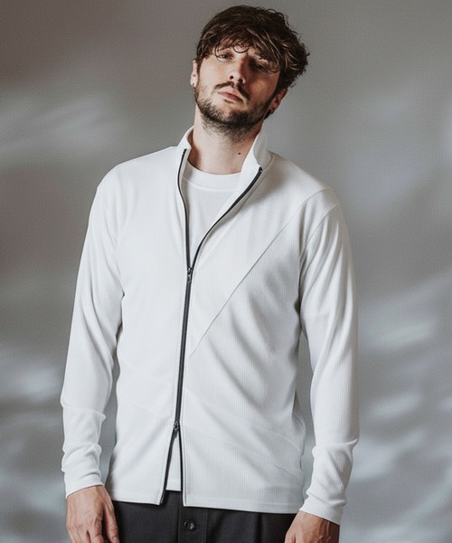 カーディガン 「NO ID.」Asymmetry ZIP Cardigan / アシンメトリージップカーディガン メンズ_7