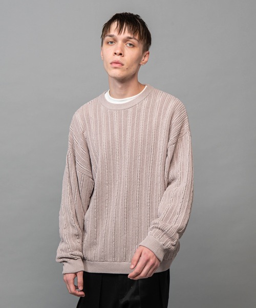「MR.OLIVE」 長袖ニット SMALL ベージュ メンズ_画像9