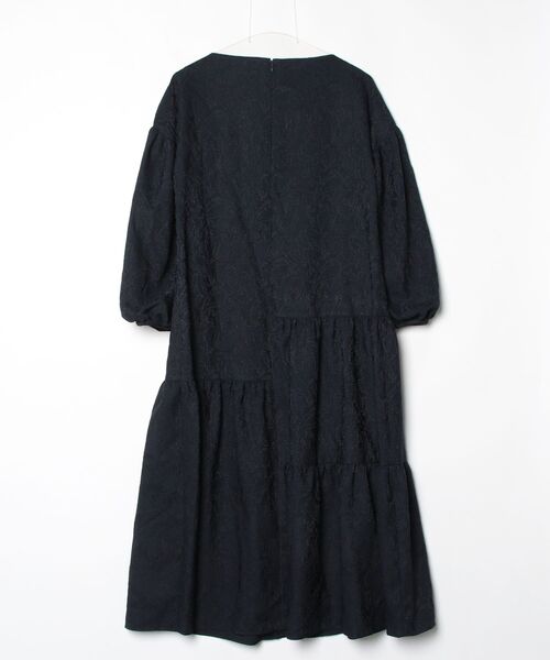 「LANVIN en Bleu」 長袖ワンピース 38 ブラック レディース_画像2