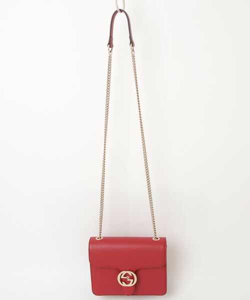 GUCCI（グッチ） インターロッキングG ショルダーバッグ - レッド