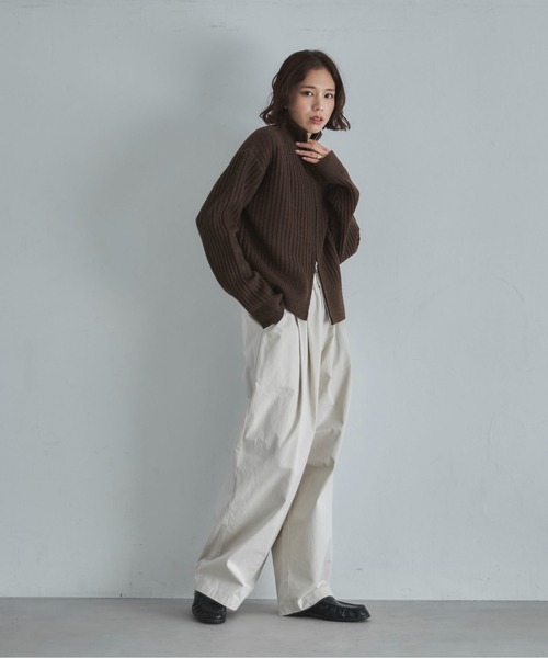 「feepur」 ニットカーディガン MEDIUM チャコールグレー レディース_画像6