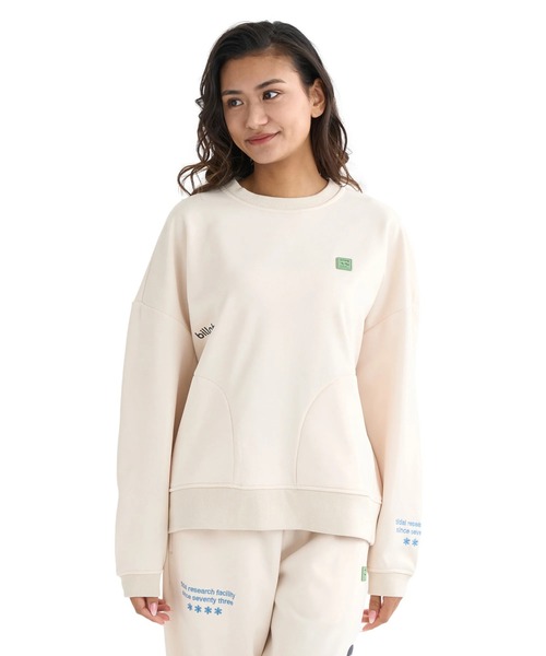 「BILLABONG」 スウェットカットソー LARGE アイボリー レディース_画像3