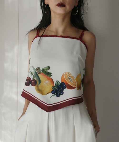 キャミソール MEDI FRUIT SCARF PATTERN CAMI TOPの画像