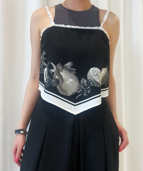 キャミソール MEDI FRUIT SCARF PATTERN CAMI TOPの画像