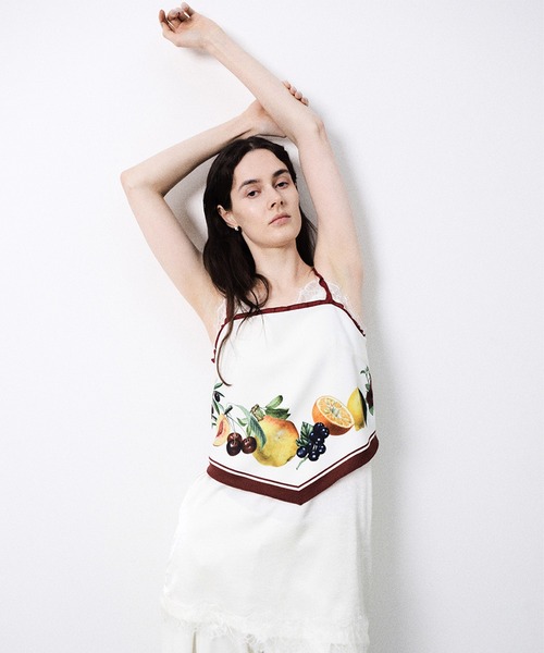 キャミソール MEDI FRUIT SCARF PATTERN CAMI TOPの画像