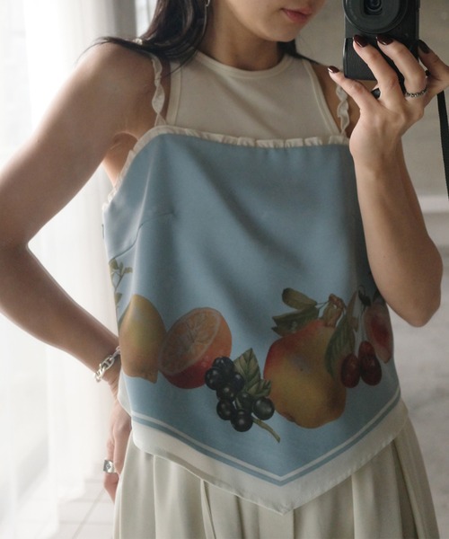 キャミソール MEDI FRUIT SCARF PATTERN CAMI TOPの画像