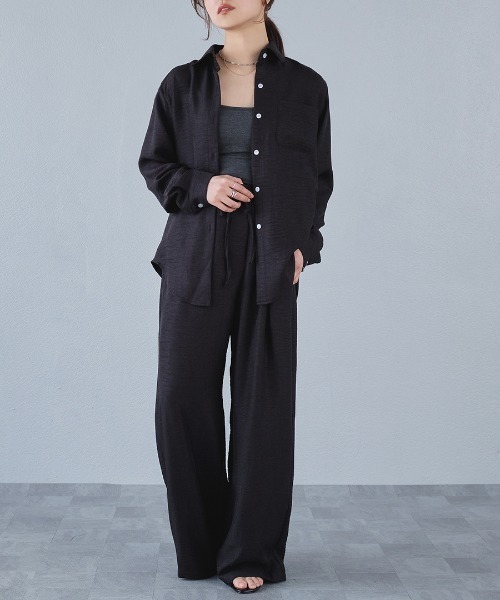 murea セットアップ レギュラーカラーシャツ+リラックスパンツset