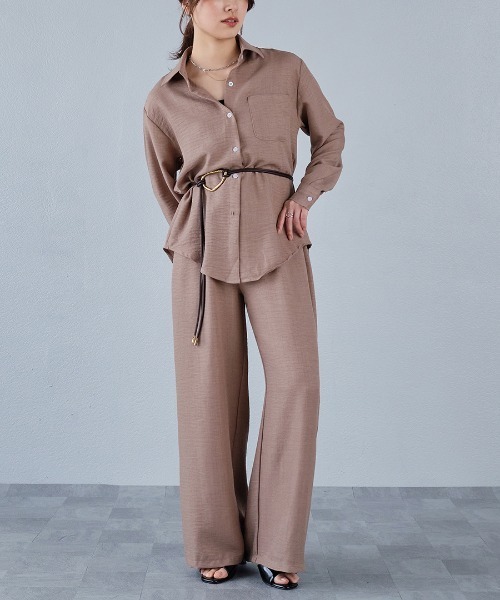 murea セットアップ レギュラーカラーシャツ+リラックスパンツset