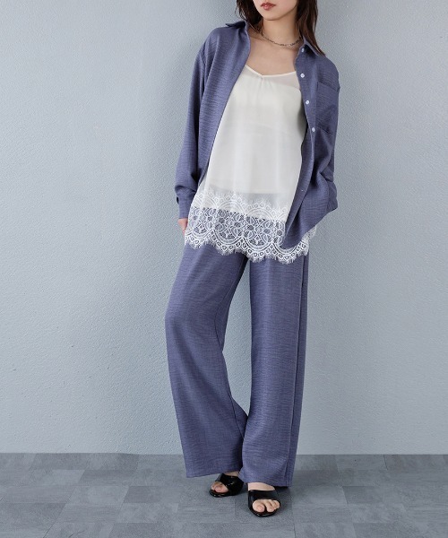 murea セットアップ レギュラーカラーシャツ+リラックスパンツset