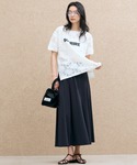 ブラウス シャツ 半袖 ロゴレースTOPS レ...の詳細画像4