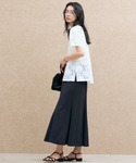 ブラウス シャツ 半袖 ロゴレースTOPS レ...の詳細画像5