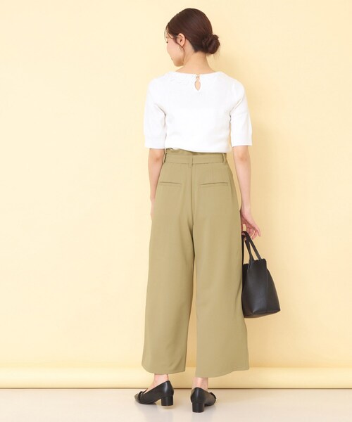index（インデックス） ワイドパンツ パンツ リボンベルト付カラー