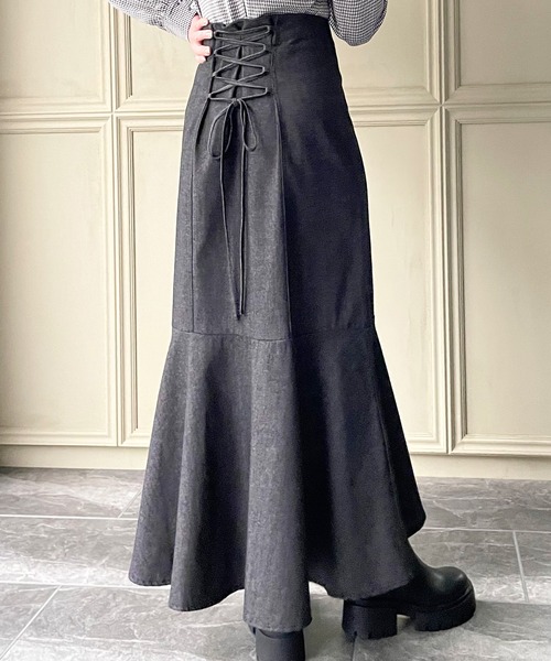 「junoah」 デニムスカート MEDIUM ネイビー レディース_画像9