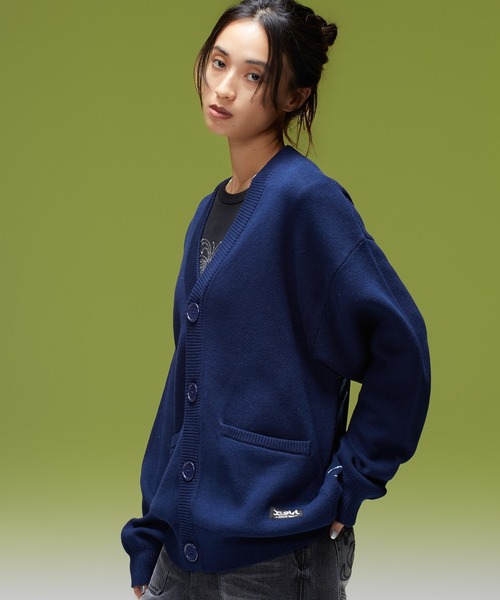 X-girl（エックスガール） カーディガン FACE BACK JACQUARD KNIT