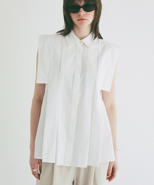 ブラウス シャツ CLANE/クラネ SQUARE SLEEVE SHIRTS/スクエアスリーブシャツ レディースの画像