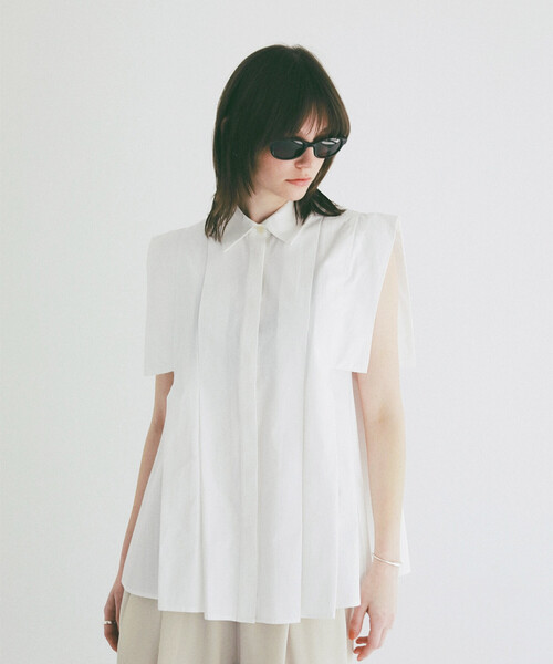 ブラウス シャツ CLANE/クラネ SQUARE SLEEVE SHIRTS/スクエアスリーブシャツ レディースの画像