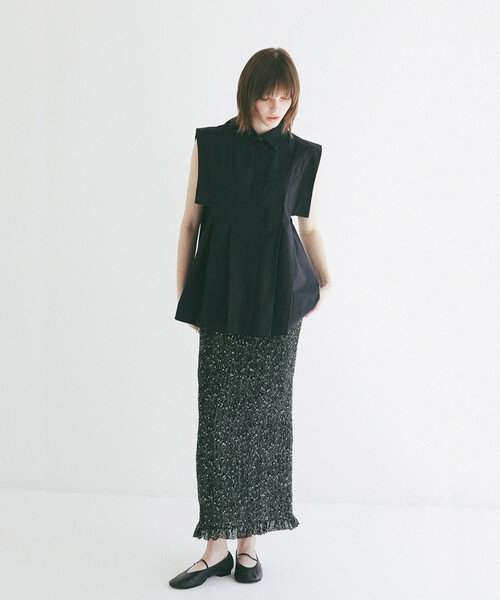 ブラウス シャツ CLANE/クラネ SQUARE SLEEVE SHIRTS/スクエアスリーブシャツ レディースの画像