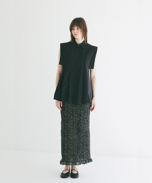 ブラウス シャツ CLANE/クラネ SQUARE SLEEVE SHIRTS/スクエアスリーブシャツ レディースの画像