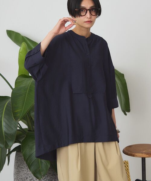 「AMERICAN HOLIC」 7分袖チュニック M アイボリー レディース_画像4