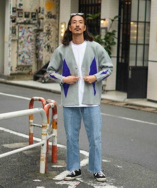 「roial」 ニットカーディガン LARGE グレー系その他 メンズ_画像2