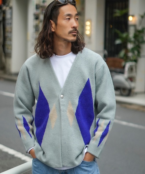「roial」 ニットカーディガン LARGE グレー系その他 メンズ_画像6